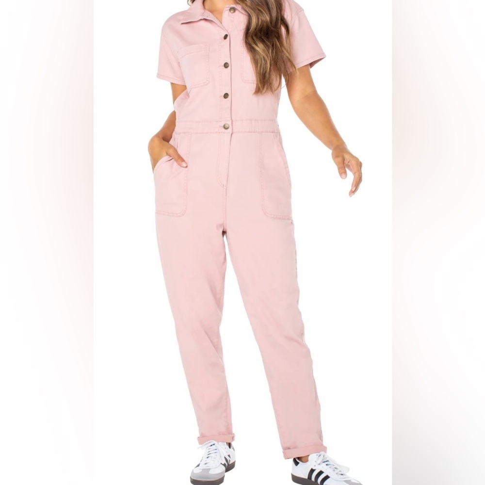 Celebrity Pink Dusty Pink Short-Sleeve Utility Jumpsuit